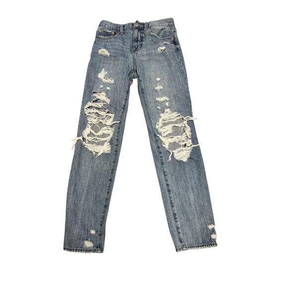 Pistola Presley High Rise Straight Jeans 25 Distressed Denim Streetwear Casual - Picture 2 of 6